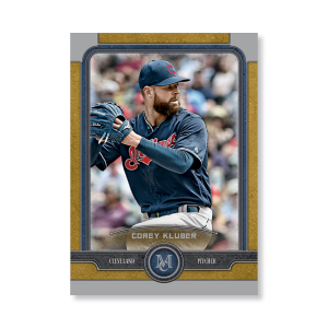 Corey Kluber Topps Museum Baseball Base Cards Poster Gold Ed. # to 1- artbble-pos-19tmbb-1019-gold-s