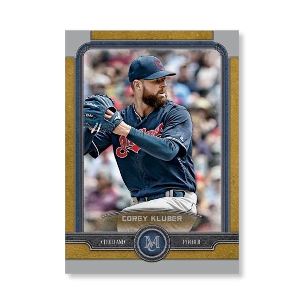 Corey Kluber Topps Museum Baseball Base Cards Poster Gold Ed. # to 1- artbble-pos-19tmbb-1019-gold-s
