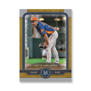 Justin Verlander Topps Museum Baseball Base Cards Poster Gold Ed. # to 1- artbble-pos-19tmbb-1026-gold-s
