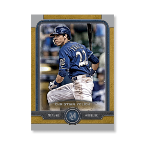Christian Yelich Topps Museum Baseball Base Cards Poster Gold Ed. # to 1- artbble-pos-19tmbb-1037-gold-s
