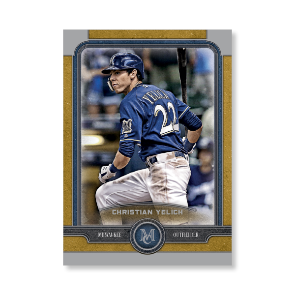 Christian Yelich Topps Museum Baseball Base Cards Poster Gold Ed. # to 1- artbble-pos-19tmbb-1037-gold-s