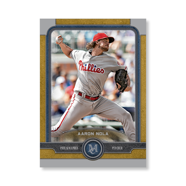 Aaron Nola Topps Museum Baseball Base Cards Poster Gold Ed. # to 1- artbble-pos-19tmbb-1051-gold-s
