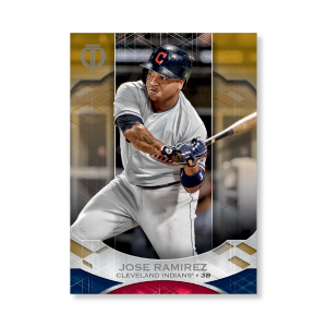 Jose Ramirez 2019 Topps Tribute Base Cards Poster Gold Ed. # to 1- artbble-pos-19ttri-1005-gold-s