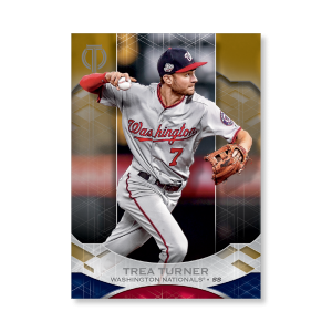 Trea Turner 2019 Topps Tribute Base Cards Poster Gold Ed. # to 1- artbble-pos-19ttri-1014-gold-s