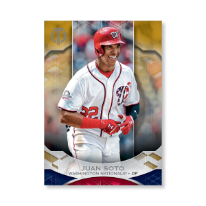 Juan Soto 2019 Topps Tribute Base Cards Poster Gold Ed. # to 1- artbble-pos-19ttri-1015-gold-s