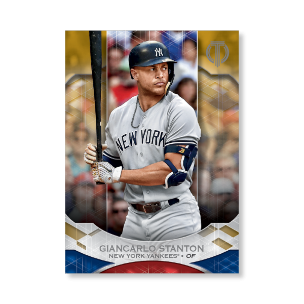 Giancarlo Stanton 2019 Topps Tribute Base Cards Poster Gold Ed. # to 1- artbble-pos-19ttri-1020-gold-s