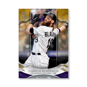 Charlie Blackmon 2019 Topps Tribute Base Cards Poster Gold Ed. # to 1- artbble-pos-19ttri-1027-gold-s