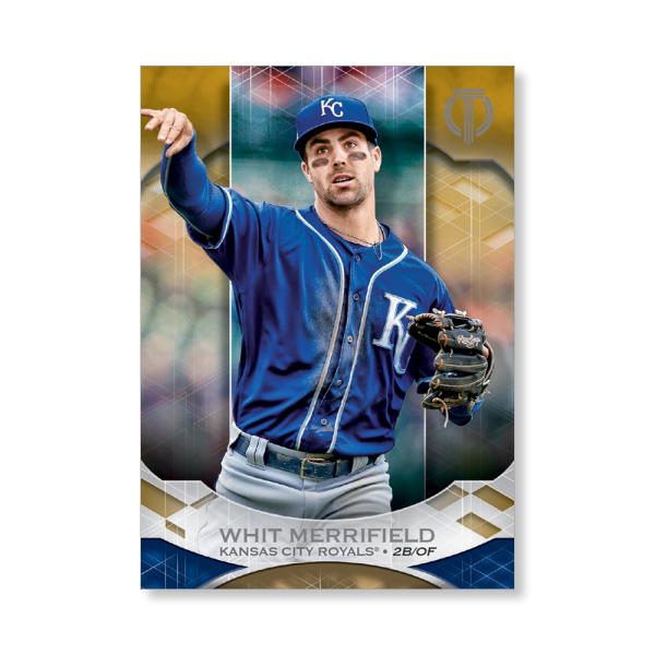 Whit Merrifield 2019 Topps Tribute Base Cards Poster Gold Ed. # to 1- artbble-pos-19ttri-1034-gold-s