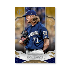 Josh Hader 2019 Topps Tribute Base Cards Poster Gold Ed. # to 1- artbble-pos-19ttri-1047-gold-s