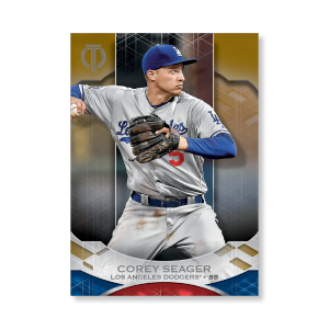 Corey Seager 2019 Topps Tribute Base Cards Poster Gold Ed. # to 1- artbble-pos-19ttri-1050-gold-s