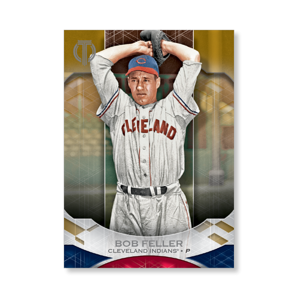Bob Feller 2019 Topps Tribute Base Cards Poster Gold Ed. # to 1- artbble-pos-19ttri-1059-gold-s