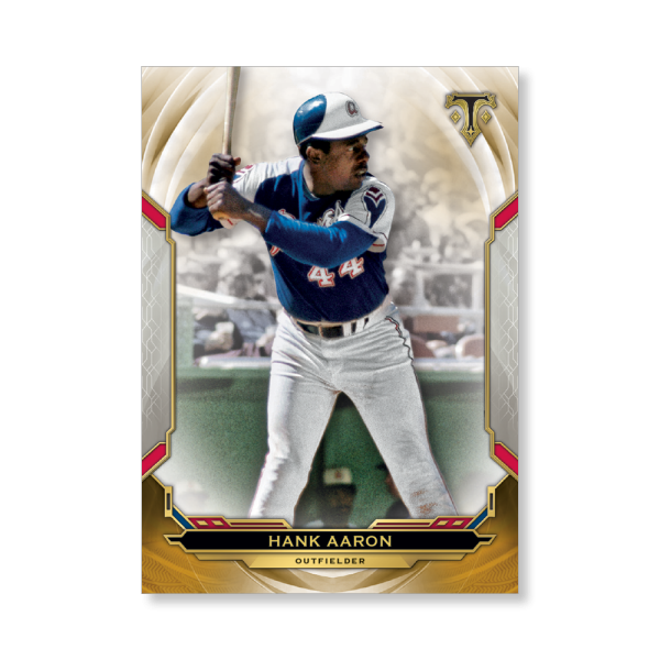 Hank Aaron 2019 Triple Threads Base Card Poster Gold Ed. # to 1- artbble-pos-19tttb-1012-gold-s