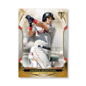 Andrew Benintendi 2019 Triple Threads Base Card Poster Gold Ed. # to 1- artbble-pos-19tttb-1022-gold-s