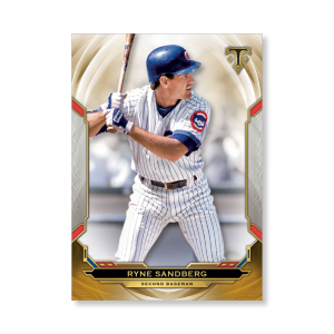 Ryne Sandberg 2019 Triple Threads Base Card Poster Gold Ed. # to 1- artbble-pos-19tttb-1029-gold-s