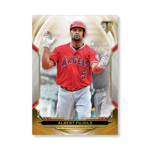 Albert Pujols 2019 Triple Threads Base Card Poster Gold Ed. # to 1- artbble-pos-19tttb-1050-gold-s