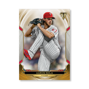 Aaron Nola 2019 Triple Threads Base Card Poster Gold Ed. # to 1- artbble-pos-19tttb-1076-gold-s