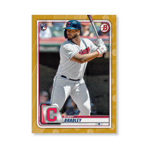 Bobby Bradley 2020 Bowman Baseball Base Cards Poster Gold Ed. # to 1- artbble-pos-20bwbb-1006-gold-s