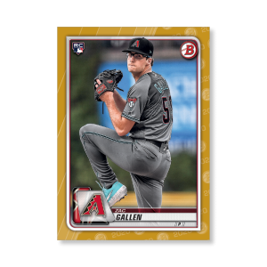 Zac Gallen 2020 Bowman Baseball Base Cards Poster Gold Ed. # to 1- artbble-pos-20bwbb-1008-gold-s