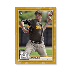 Adrian Morejon 2020 Bowman Baseball Base Cards Poster Gold Ed. # to 1- artbble-pos-20bwbb-1009-gold-s