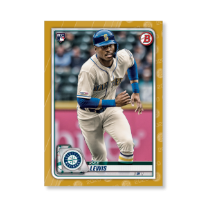 Kyle Lewis 2020 Bowman Baseball Base Cards Poster Gold Ed. # to 1- artbble-pos-20bwbb-1017-gold-s