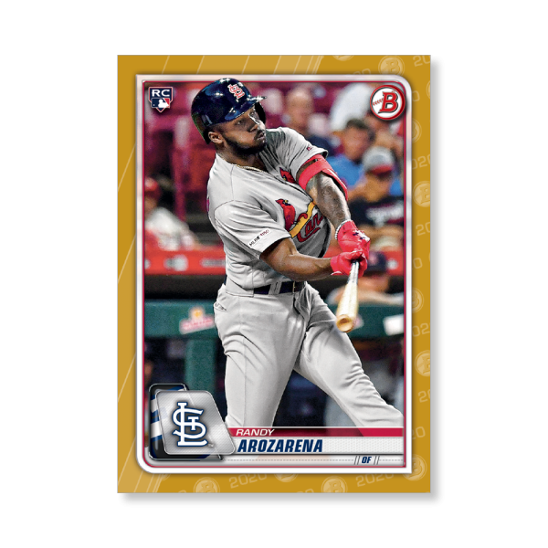 Randy Arozarena 2020 Bowman Baseball Base Cards Poster Gold Ed. # to 1- artbble-pos-20bwbb-1018-gold-s