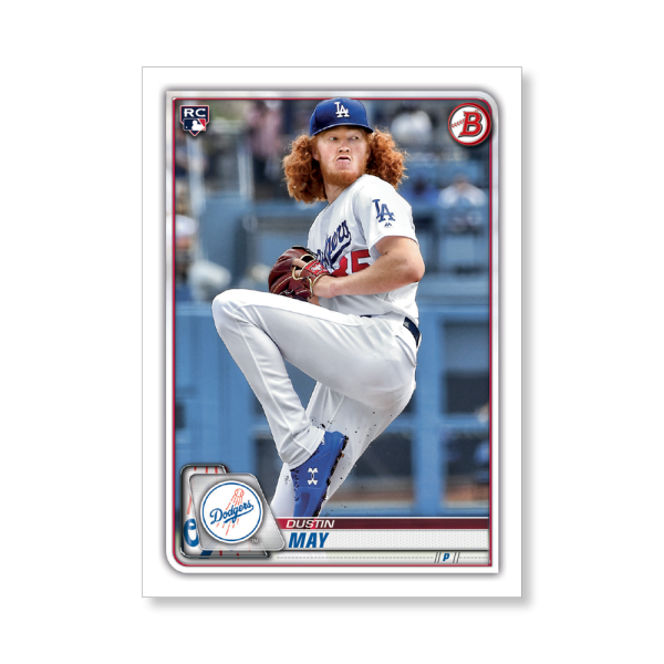 Dustin May 2020 Bowman Baseball Base Cards Poster # to 99- artbble-pos-20bwbb-1021-s