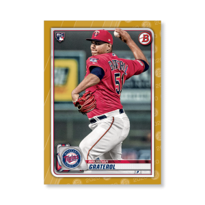 Brusdar Graterol 2020 Bowman Baseball Base Cards Poster Gold Ed. # to 1- artbble-pos-20bwbb-1027-gold-s