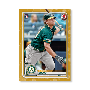 Sheldon Neuse 2020 Bowman Baseball Base Cards Poster Gold Ed. # to 1- artbble-pos-20bwbb-1029-gold-s