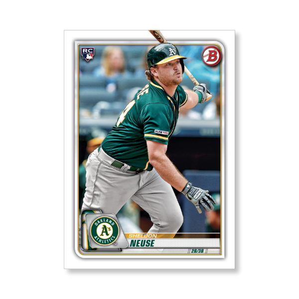 Sheldon Neuse 2020 Bowman Baseball Base Cards Poster # to 99- artbble-pos-20bwbb-1029-s