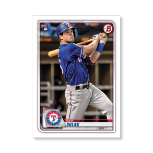 Nick Solak 2020 Bowman Baseball Base Cards Poster # to 99- artbble-pos-20bwbb-1034-s