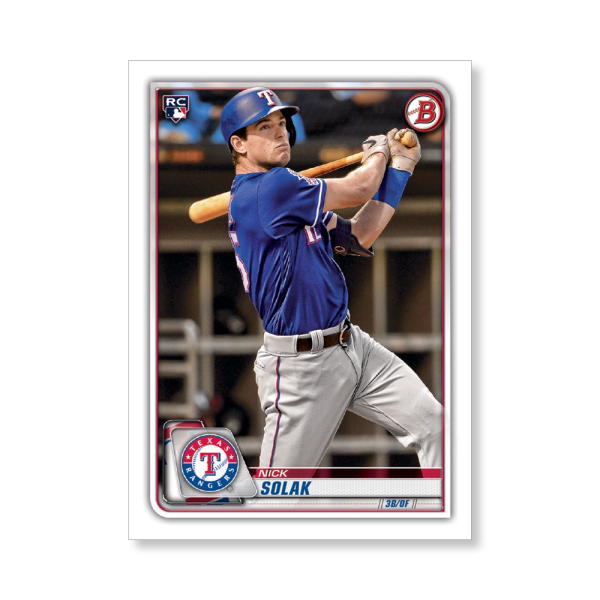 Nick Solak 2020 Bowman Baseball Base Cards Poster # to 99- artbble-pos-20bwbb-1034-s