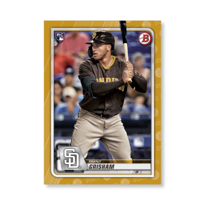 Trent Grisham 2020 Bowman Baseball Base Cards Poster Gold Ed. # to 1- artbble-pos-20bwbb-1036-gold-s