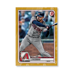 Eduardo Escobar 2020 Bowman Baseball Base Cards Poster Gold Ed. # to 1- artbble-pos-20bwbb-1043-gold-s