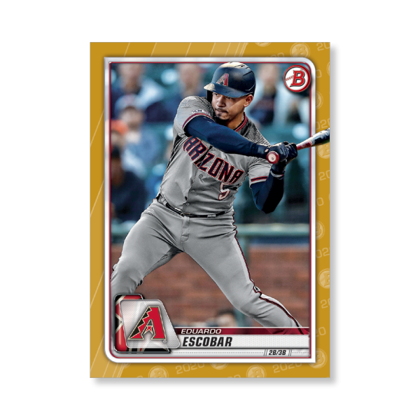 Eduardo Escobar 2020 Bowman Baseball Base Cards Poster Gold Ed. # to 1- artbble-pos-20bwbb-1043-gold-s