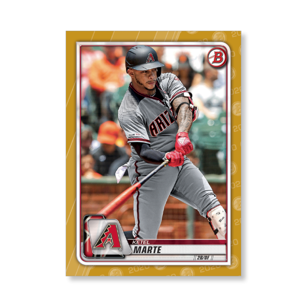 Ketel Marte 2020 Bowman Baseball Base Cards Poster Gold Ed. # to 1- artbble-pos-20bwbb-1044-gold-s