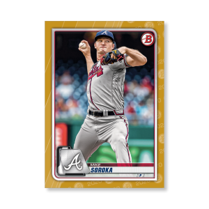 Mike Soroka 2020 Bowman Baseball Base Cards Poster Gold Ed. # to 1- artbble-pos-20bwbb-1045-gold-s