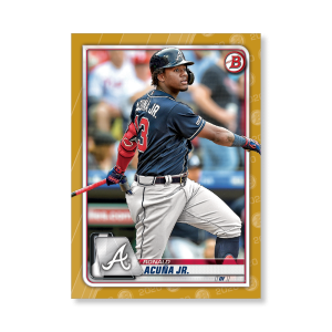 Ronald Acuña Jr. 2020 Bowman Baseball Base Cards Poster Gold Ed. # to 1- artbble-pos-20bwbb-1046-gold-s