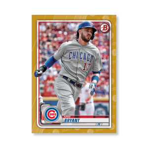 Kris Bryant 2020 Bowman Baseball Base Cards Poster Gold Ed. # to 1- artbble-pos-20bwbb-1051-gold-s