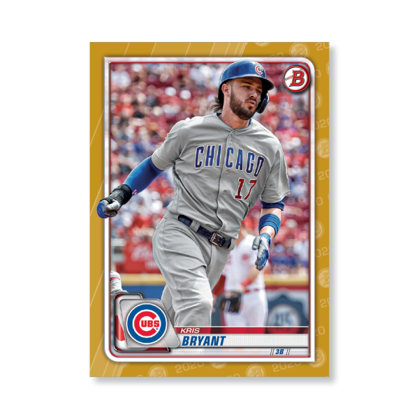 Kris Bryant 2020 Bowman Baseball Base Cards Poster Gold Ed. # to 1- artbble-pos-20bwbb-1051-gold-s