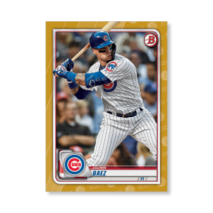 Javier Baez 2020 Bowman Baseball Base Cards Poster Gold Ed. # to 1- artbble-pos-20bwbb-1052-gold-s