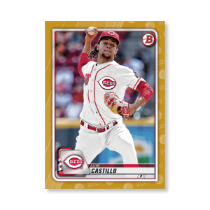Luis Castillo 2020 Bowman Baseball Base Cards Poster Gold Ed. # to 1- artbble-pos-20bwbb-1056-gold-s