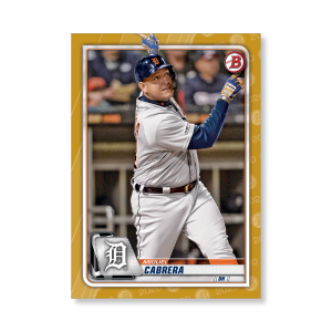 Miguel Cabrera 2020 Bowman Baseball Base Cards Poster Gold Ed. # to 1- artbble-pos-20bwbb-1062-gold-s
