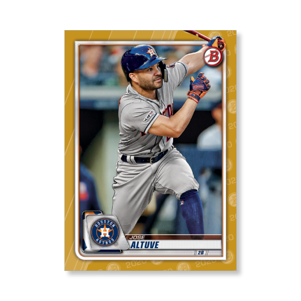 Jose Altuve 2020 Bowman Baseball Base Cards Poster Gold Ed. # to 1- artbble-pos-20bwbb-1064-gold-s
