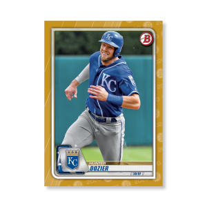 Hunter Dozier 2020 Bowman Baseball Base Cards Poster Gold Ed. # to 1- artbble-pos-20bwbb-1066-gold-s