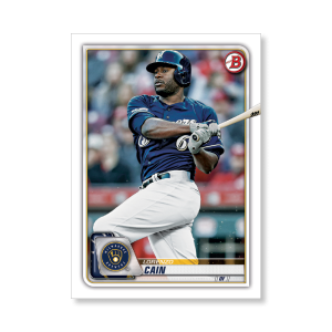 Lorenzo Cain 2020 Bowman Baseball Base Cards Poster # to 99- artbble-pos-20bwbb-1072-s