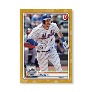 Jeff McNeil 2020 Bowman Baseball Base Cards Poster Gold Ed. # to 1- artbble-pos-20bwbb-1075-gold-s