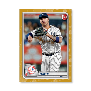 Gleyber Torres 2020 Bowman Baseball Base Cards Poster Gold Ed. # to 1- artbble-pos-20bwbb-1078-gold-s