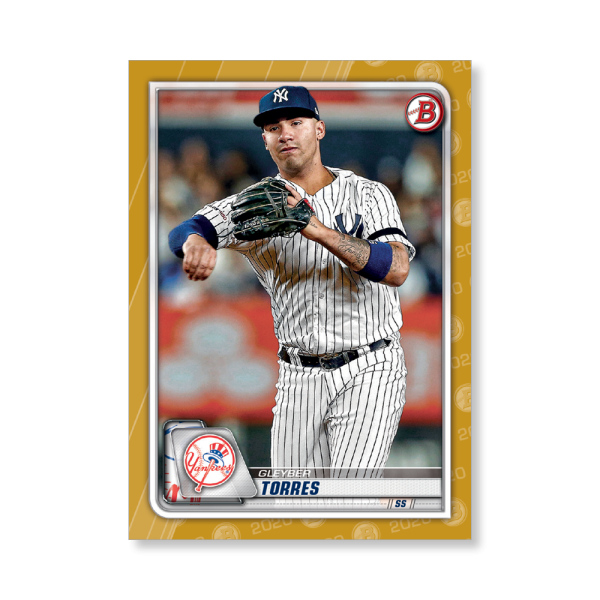 Gleyber Torres 2020 Bowman Baseball Base Cards Poster Gold Ed. # to 1- artbble-pos-20bwbb-1078-gold-s