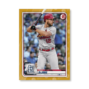 Paul DeJong 2020 Bowman Baseball Base Cards Poster Gold Ed. # to 1- artbble-pos-20bwbb-1092-gold-s