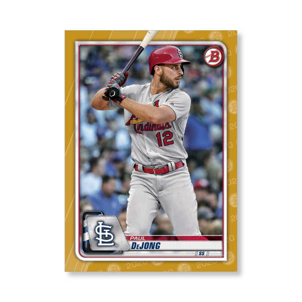 Paul DeJong 2020 Bowman Baseball Base Cards Poster Gold Ed. # to 1- artbble-pos-20bwbb-1092-gold-s